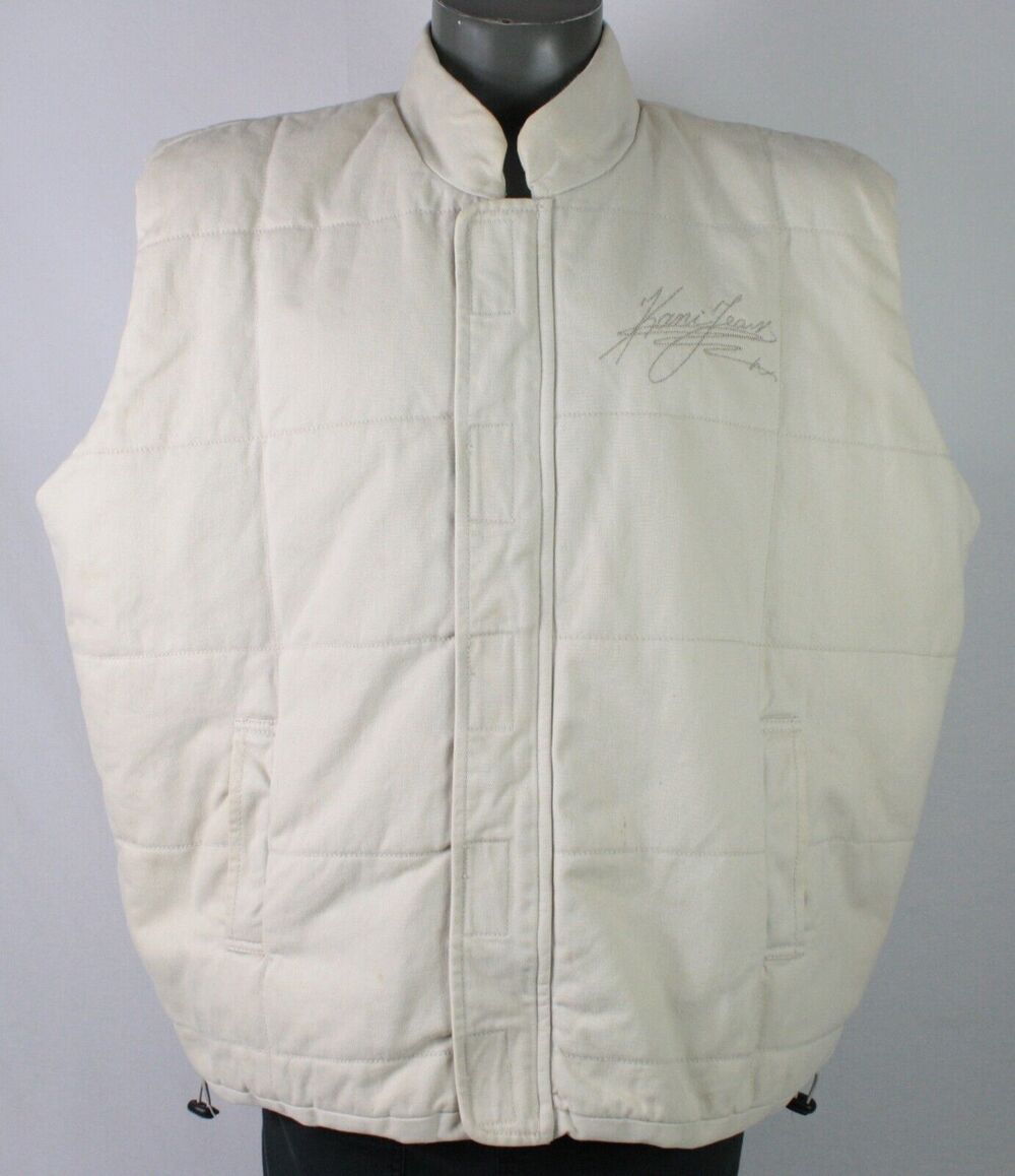Vintage Karl Kani Vest Mens 2XL Spell Out Quilted 90s Tupac Streetwear